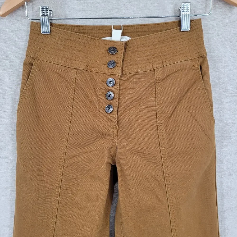 Chelsea & Violet Stretch High Rise Button Fly Front Pants Mustard Chartreuse NEW